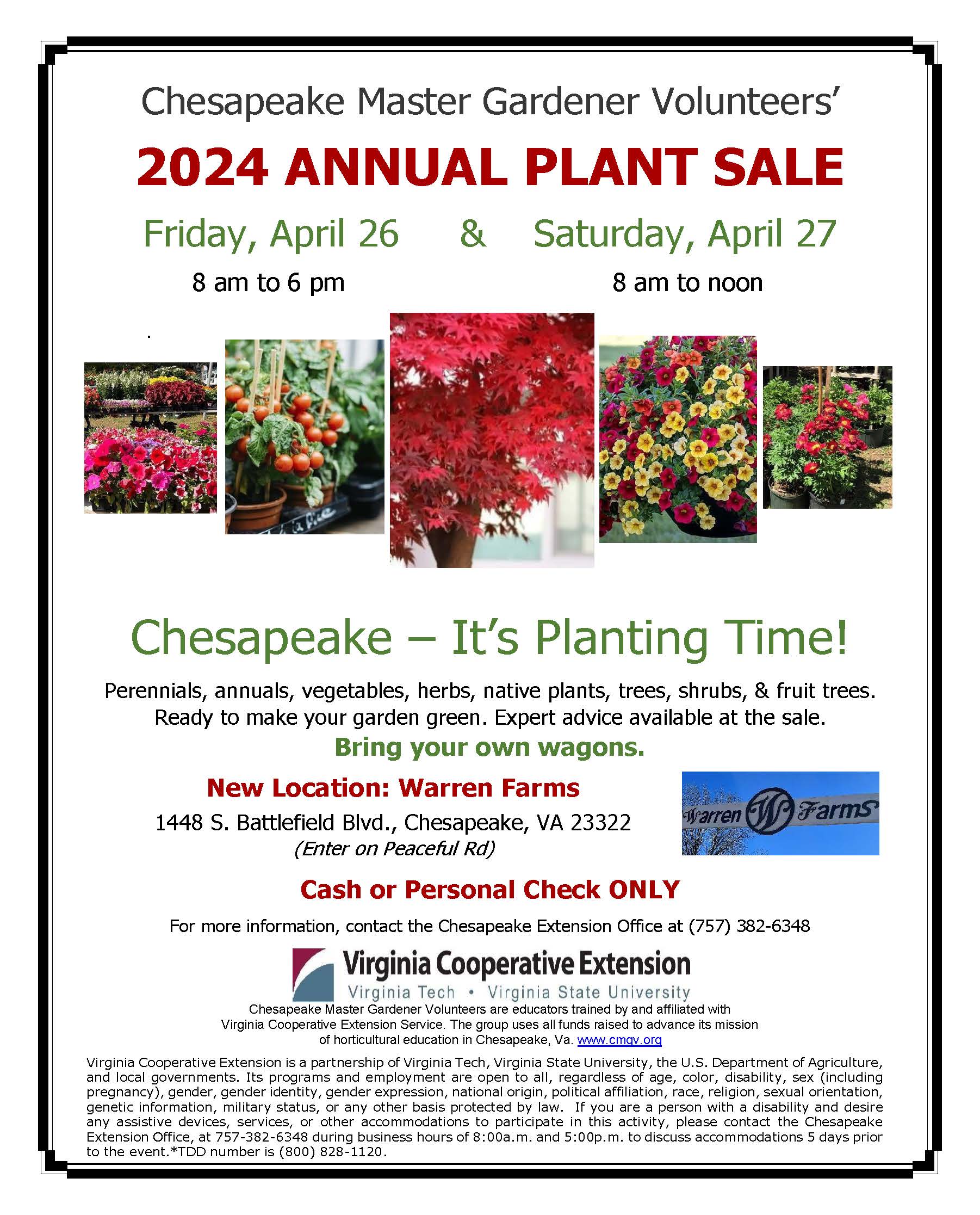 2024Final Chesapeake Master Gardener Plant Sale Flyer